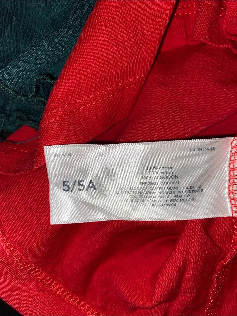 ⭐️ 3/$15 • 2 Long-Sleeve Tops - Red & Dark Green • 5/6Y